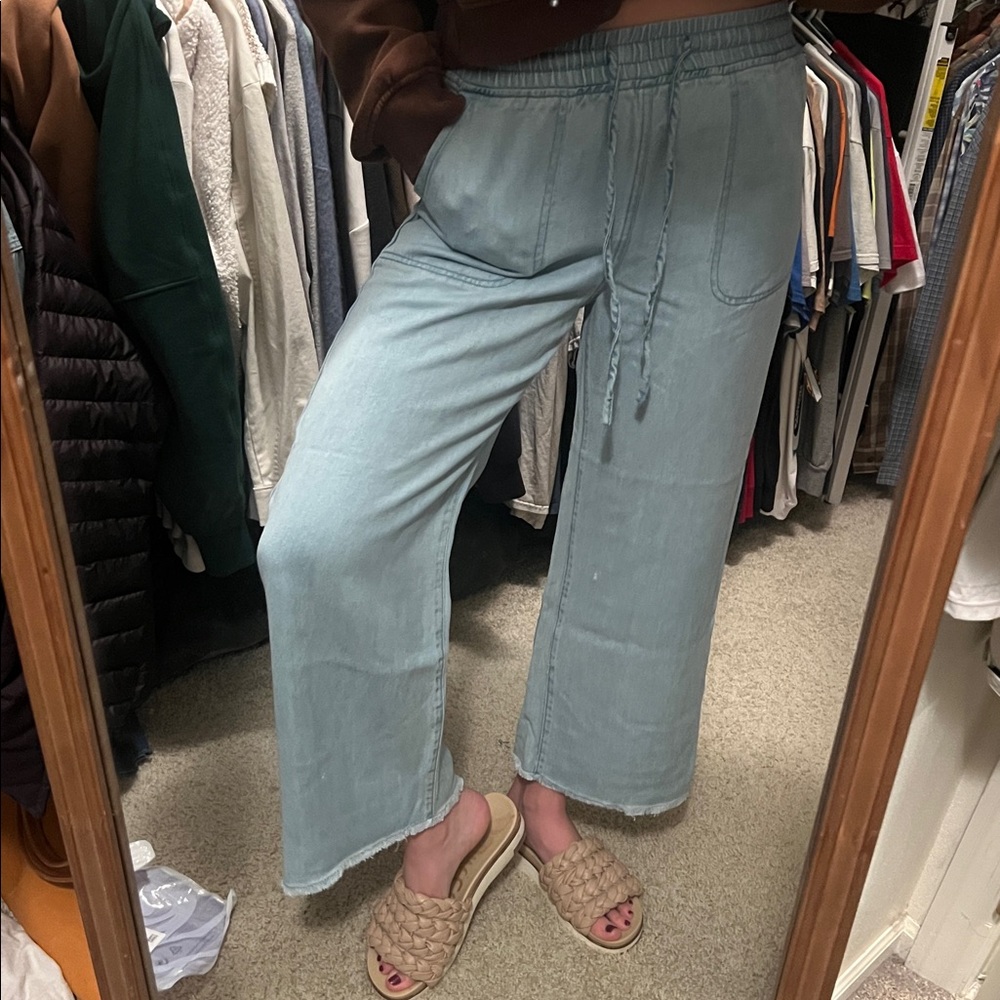 KanCan Light Blue Elastic Waist Pants